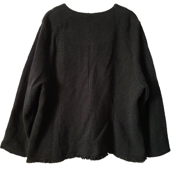 Talbots Woman Boucle LS Blazer Jacket Plus Size 3X Black Fringe Hem Classic NWT - Picture 3 of 7